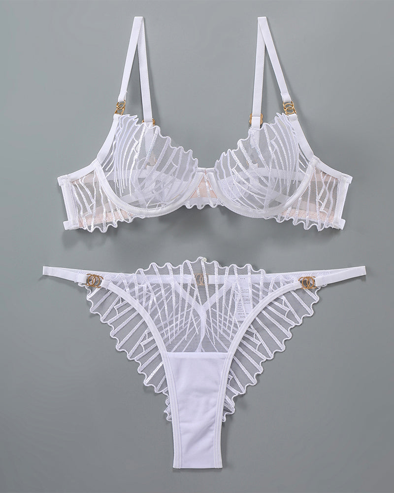 Thin Embroidered Bra and Panty 2 Sets