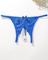 Lace Pearl G-String Low Rise T-Back Thongs
