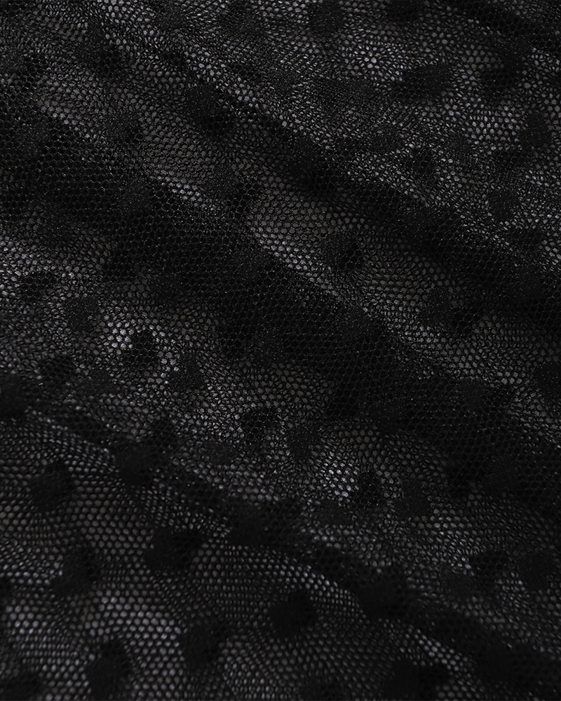 Sheer Heart Polka Dot Lace Long Dress