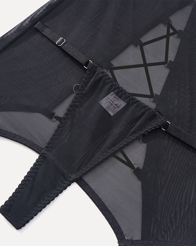 Hollow Out Tops and Skirt Sets with Gloves