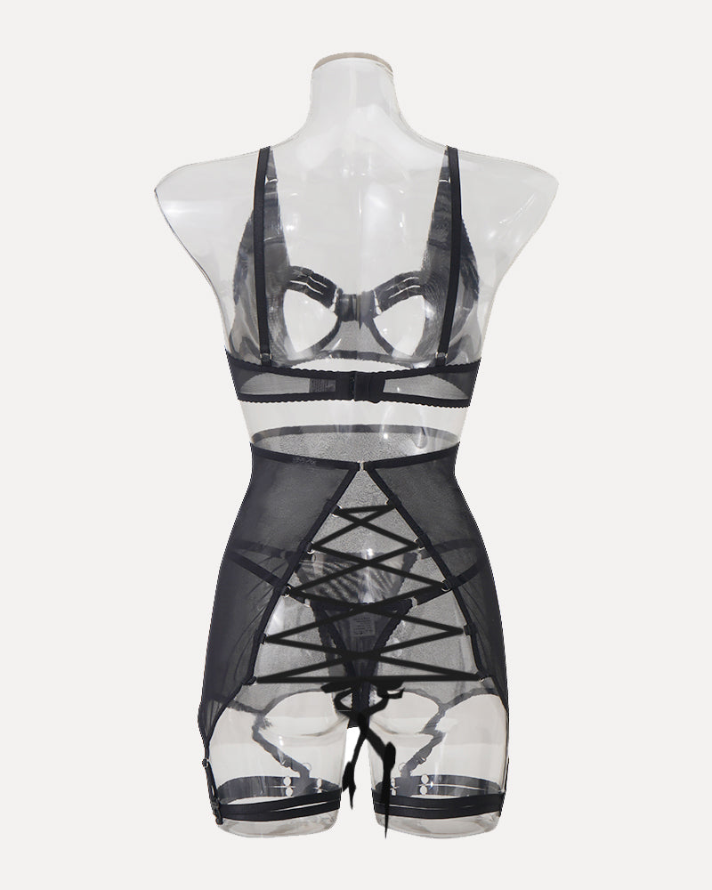 Hollow Out Tops and Skirt Sets with Gloves