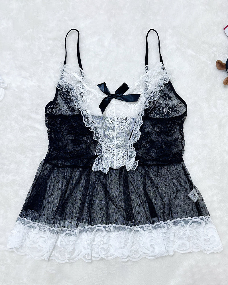 Lace Patchwork Maid Set