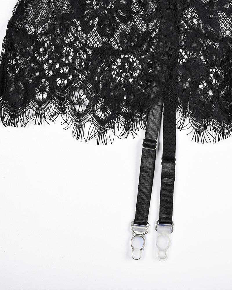 See Through Lace Night Dress with G-String