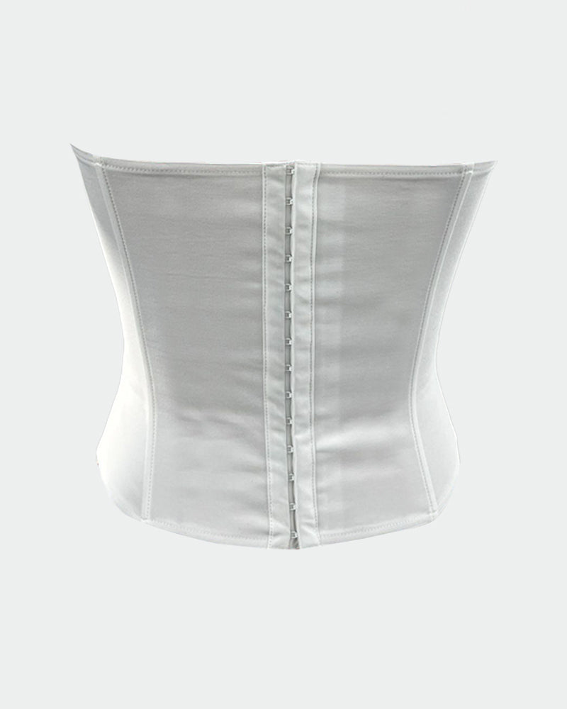 Strapless Tie Corset Top Steel Boned Bustier
