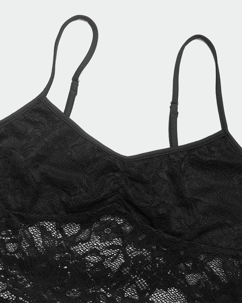 Crop Top Lace FPrint Slim Fit Camisole