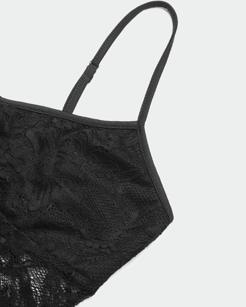 Crop Top Lace FPrint Slim Fit Camisole