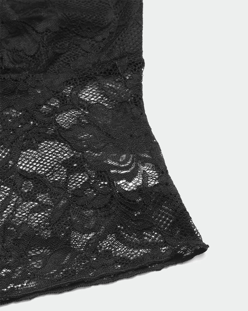 Crop Top Lace FPrint Slim Fit Camisole