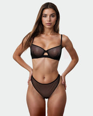 Mesh Sheer Push Up Lingerie Set
