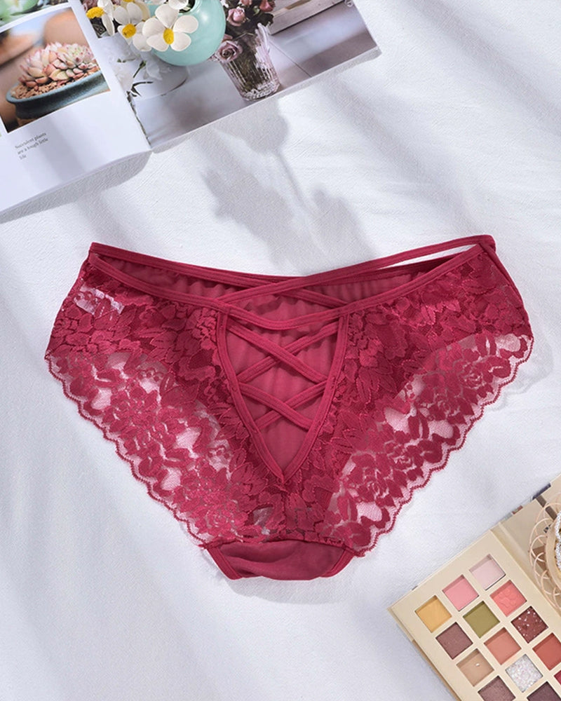 Plus Size Lace Triangle Panties