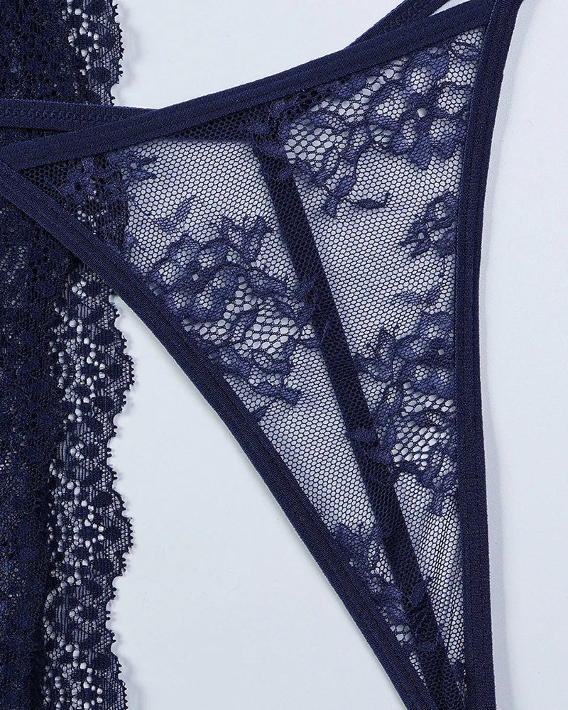 Romantic Lace High Slit Nightgown