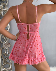 Heart Dots Hollow Babydoll Dress