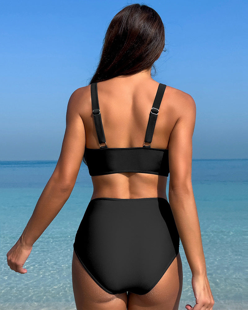 Mesh Ruched Bikini Set