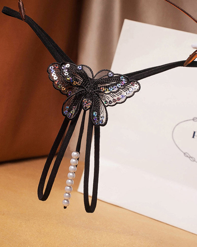 Pearl Sequined Mesh Panty