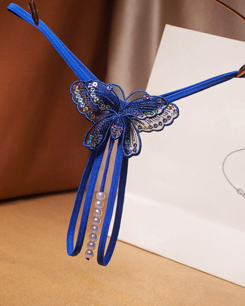 Pearl Sequined Mesh Low Rise Panties