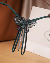 Pearl Sequined Mesh Low Rise Panties