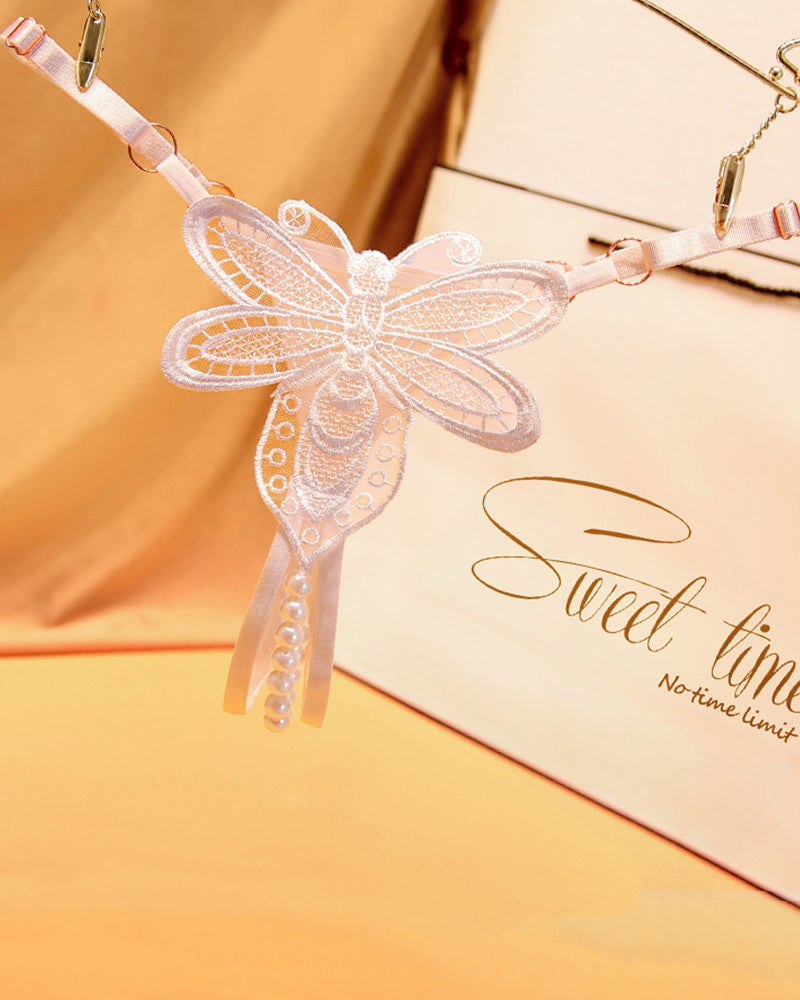 Pearl Crotchless Thong Panties