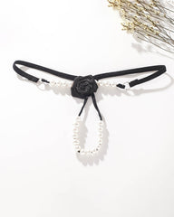 Pearl Rose See-Through  Thong Panties