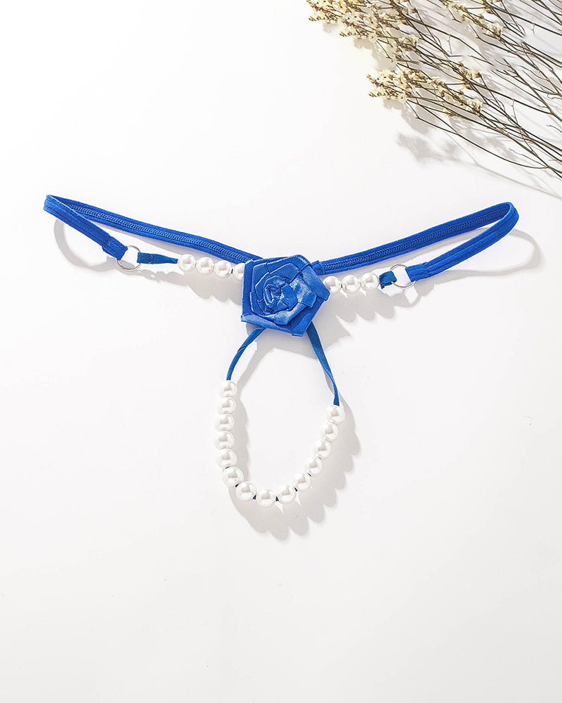 Pearl Rose See-Through  Thong Panties