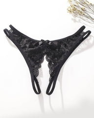 Lace  Bows  Open-Cut Panties