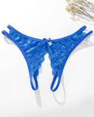 Lace  Bows  Open-Cut Panties
