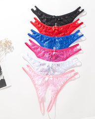 Lace  Bows  Open-Cut Panties