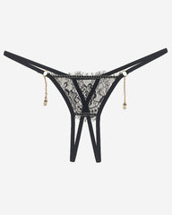 Crotchless Pearl Pendant Thong