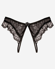Crotchless Lace Low Waist Thong