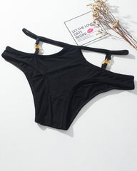 Animal Print Metal Button Panties