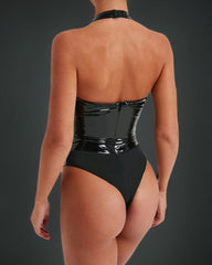 Leather Halter Bodysuit