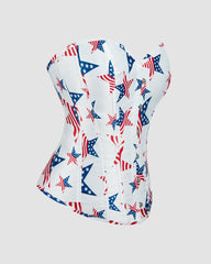 1960s 14 Bone Cotton Five-Pointed Star Corset