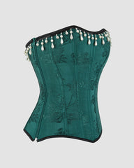 1980s 15 Boned Cotton Pearl Waist Training Corset