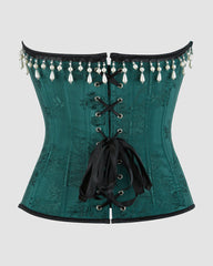 1980s 15 Boned Cotton Pearl Waist Training Corset