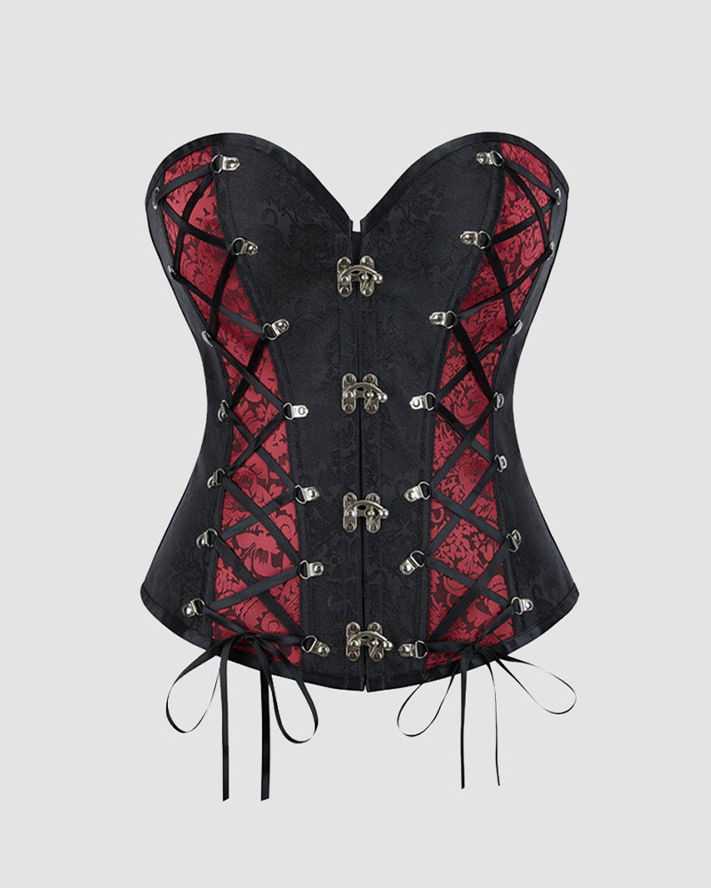 1980s 12 Boned Cotton Gothic Corset