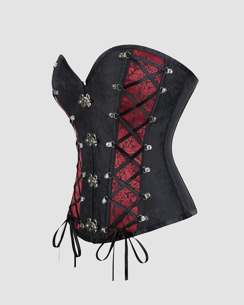 1980s 12 Boned Cotton Gothic Corset