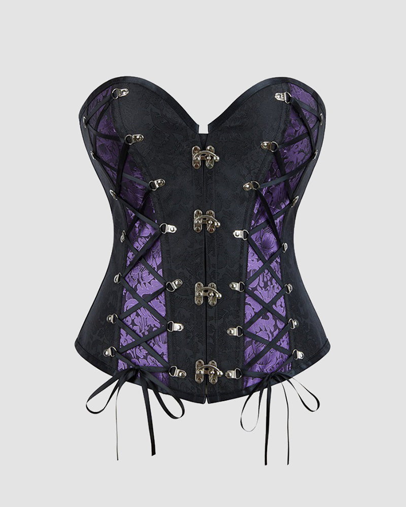1980s 12 Boned Cotton Gothic Corset