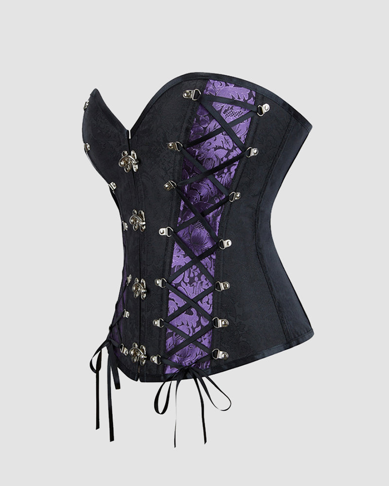 1980s 12 Boned Cotton Gothic Corset