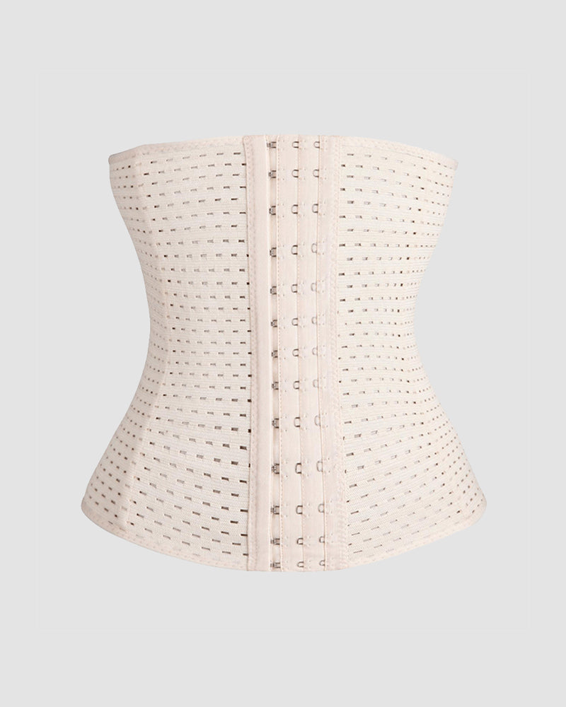 Hollow Plastic Belt Three-Breasted Corset