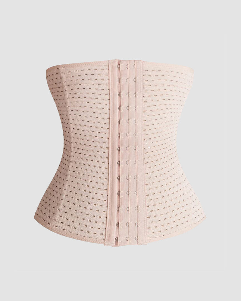 Hollow Plastic Belt Three-Breasted Corset