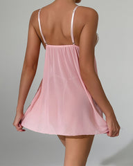 Embroidered Suspender Deep V Nightdress