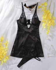 Slim Fit Hollow Strap Nightdress