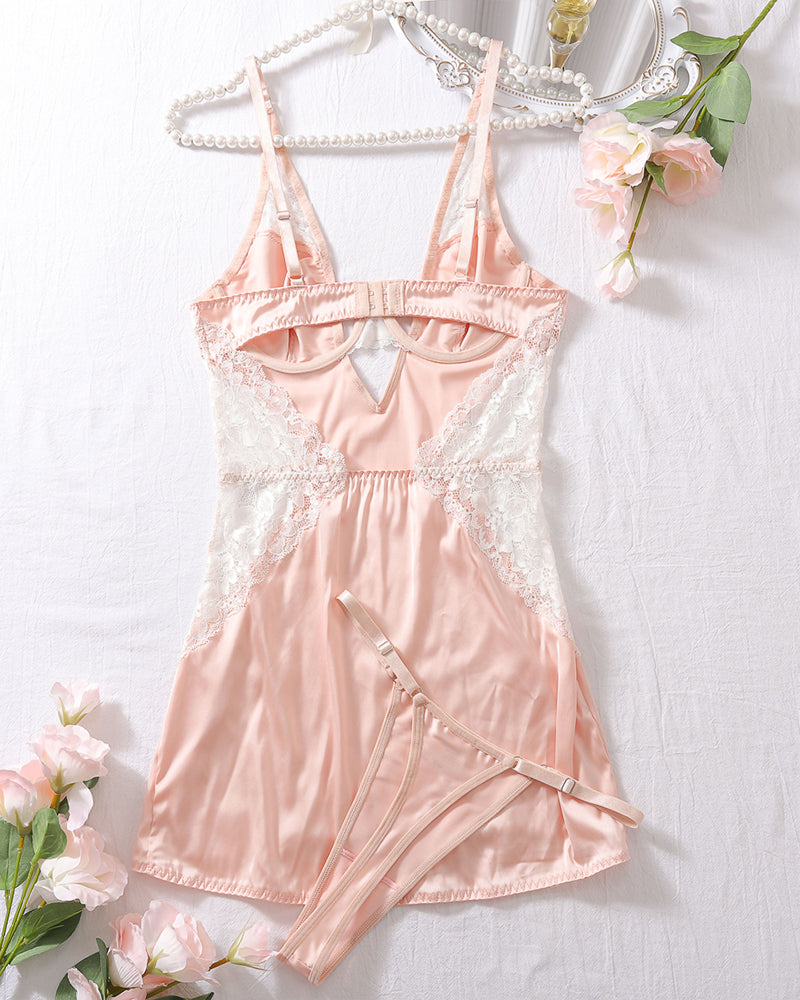 Slim Fit Hollow Strap Nightdress