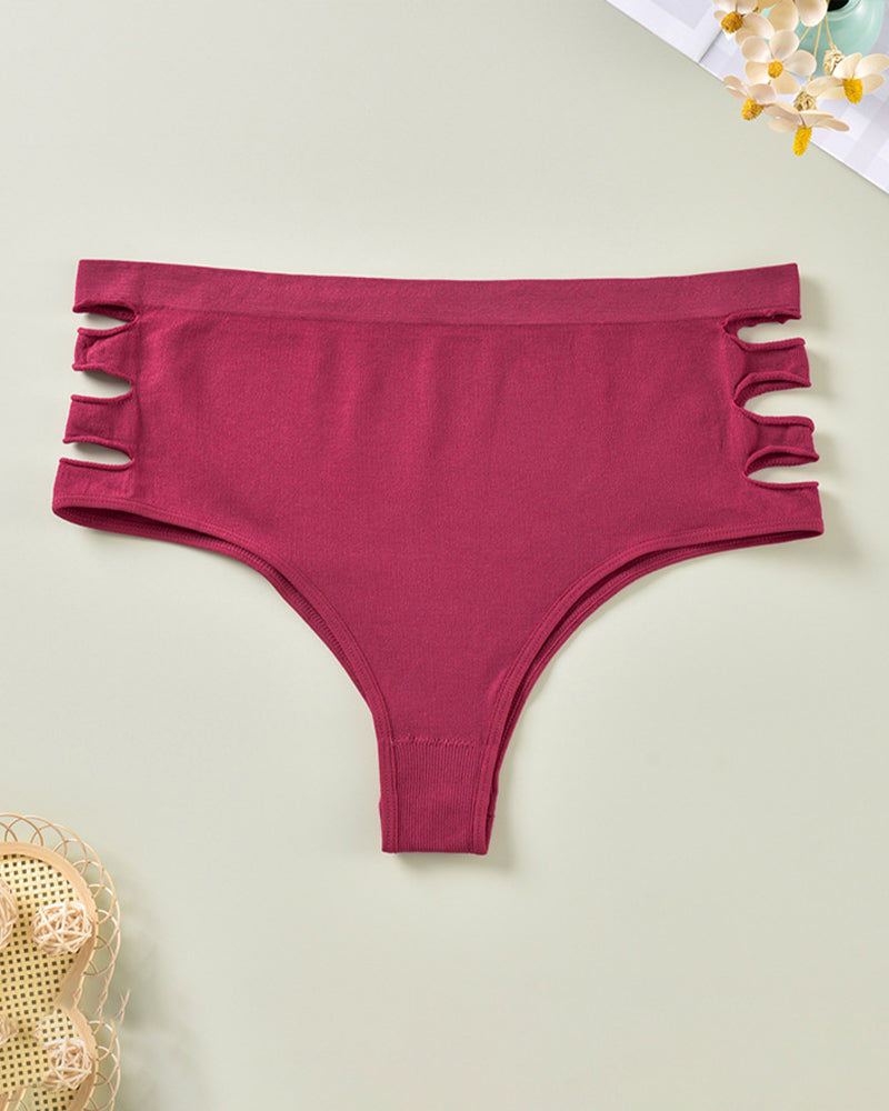 Plus Size High Waist Triangle Panties