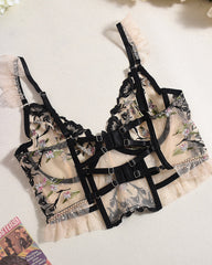 Lace Embroidery Underwire Bra Panty Sets