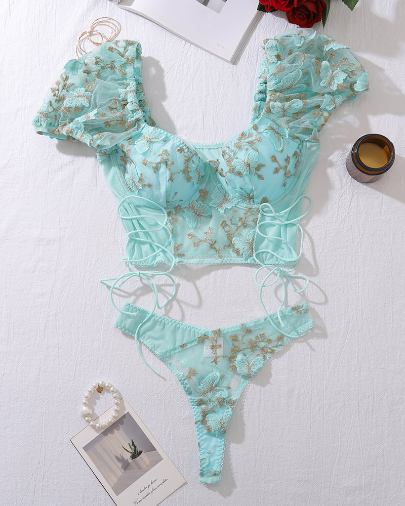 Embroidery 2-Piece Bra Panty Sets