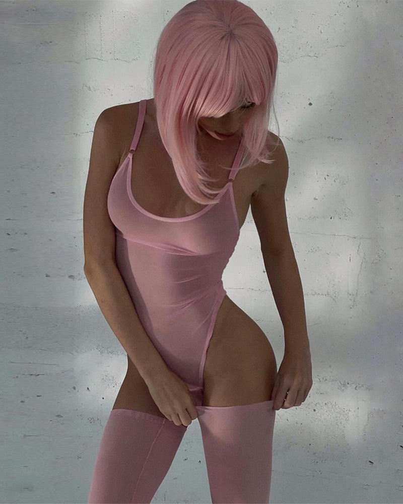 Mesh Sheer Bodysuits with Stockings