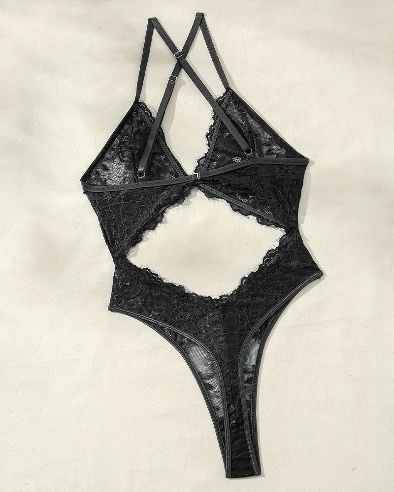 Cross With Backless Hollow Bodysuits