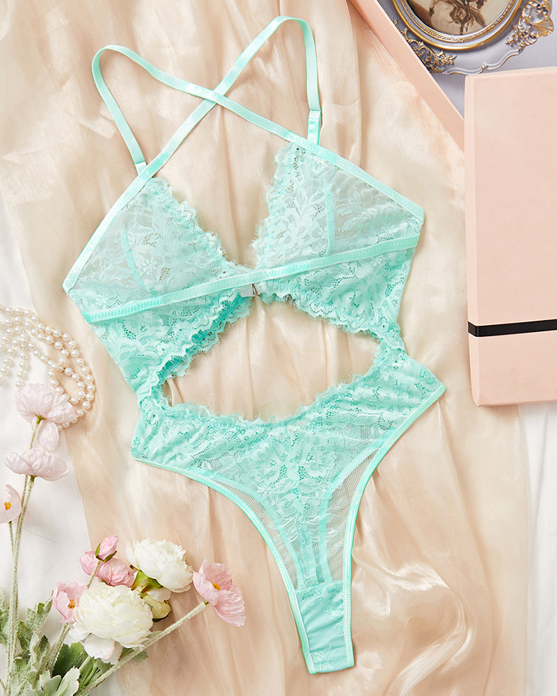 Cross With Backless Hollow Bodysuits