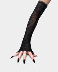 Long Spider Web Lace Gloves