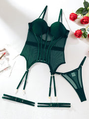 Sexy See Though Bustier Set