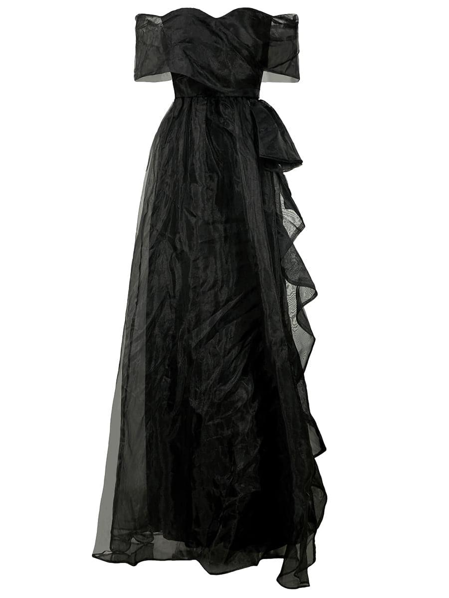 Off Shoulder Mesh Prom Dresses